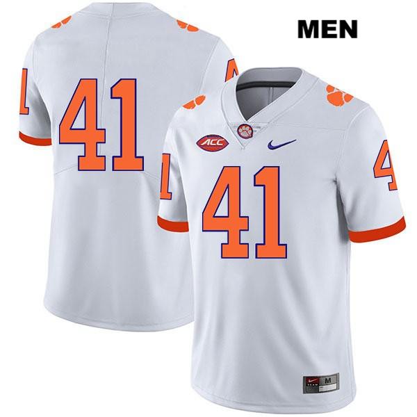 Men's Clemson Tigers #41 Jonathan Weitz Stitched White Legend Authentic Nike No Name NCAA College Football Jersey TPI7746KQ